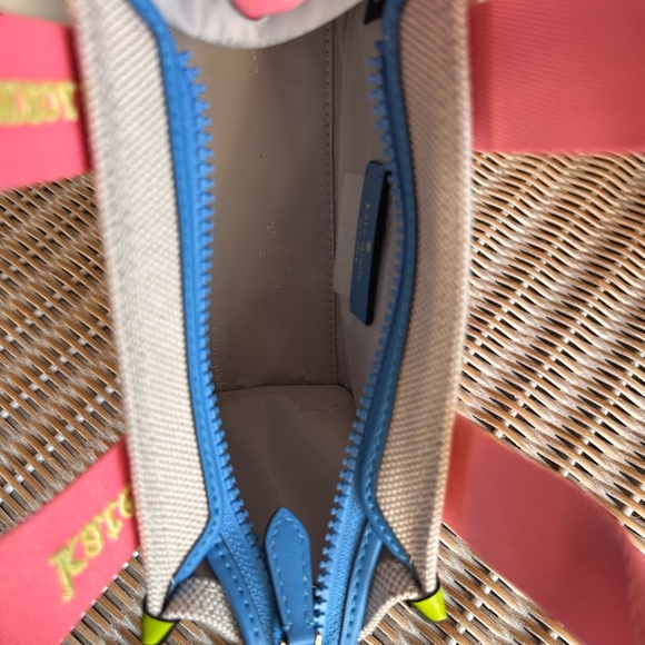 Kate Spade Kip Canvas Mini Tote Preppy Chic Dream Barbiecore resortwear coastal - Picture 12 of 14